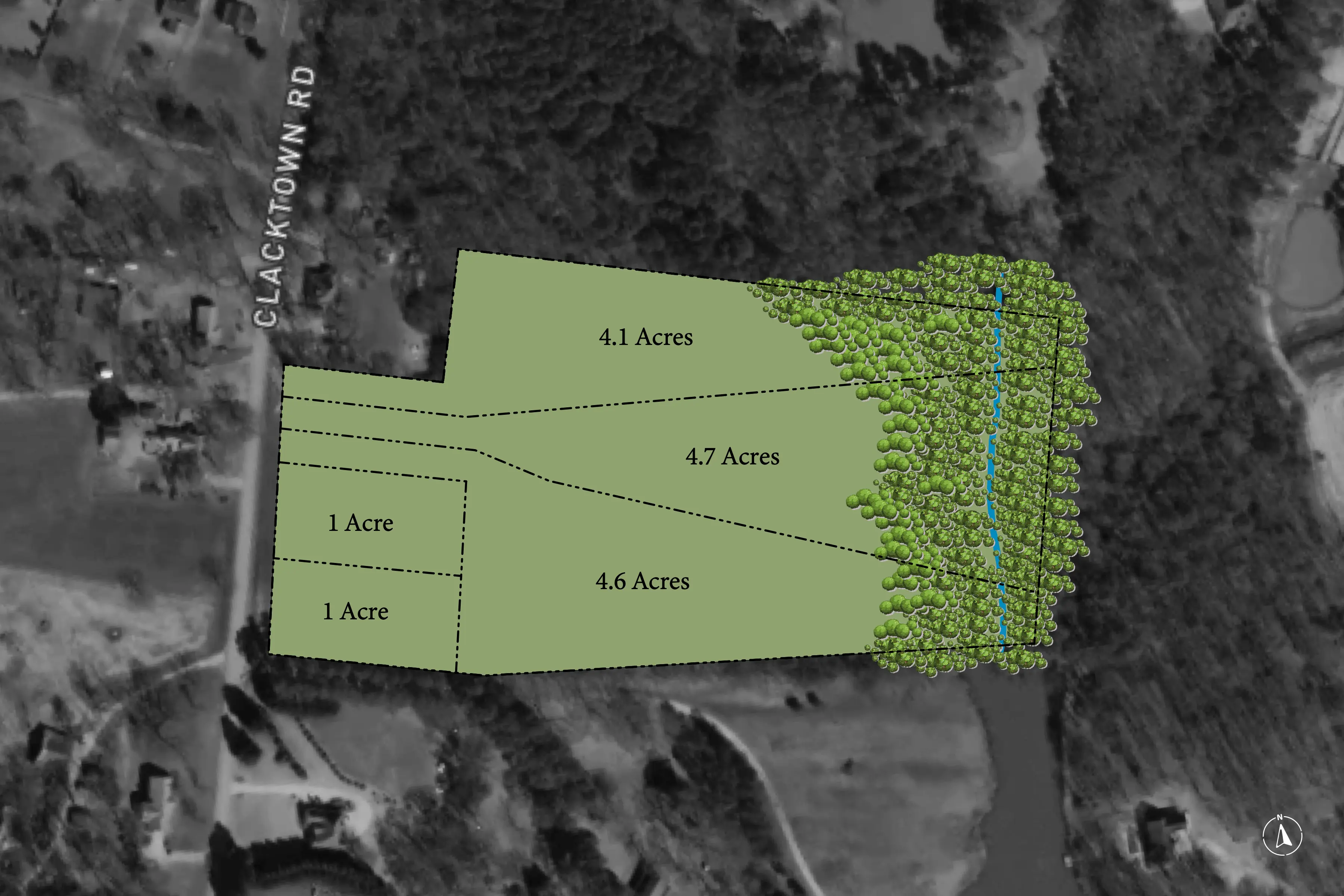 Clacktown Estates plan with preserved buffers