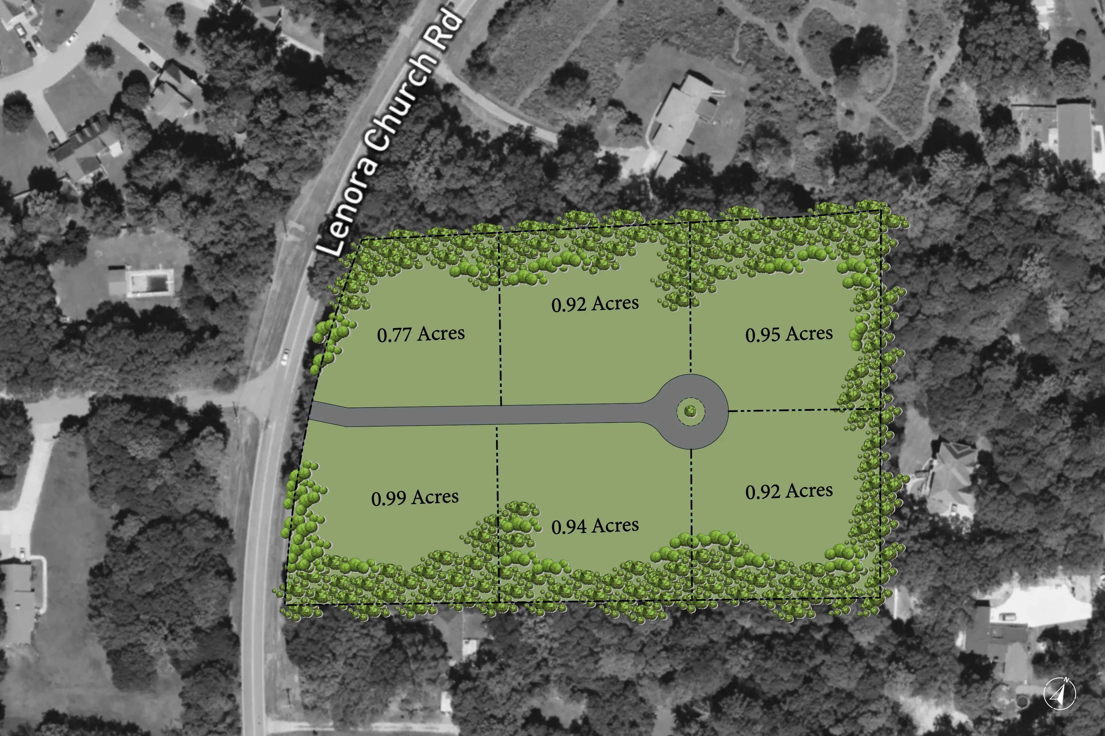 Lenora Estates six-lot site plan